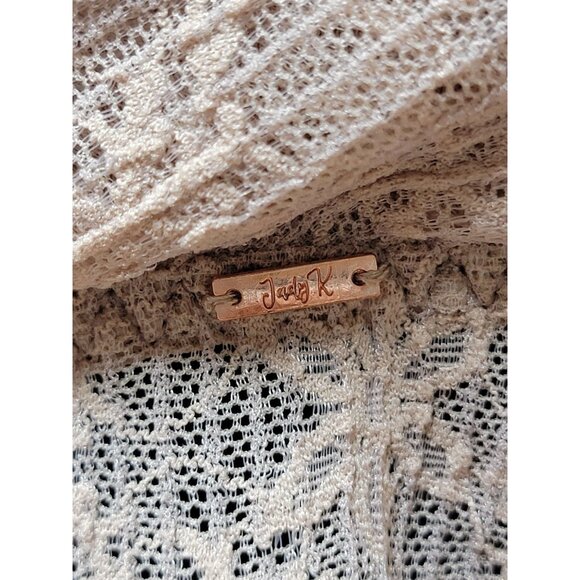 Jady K Skye Mocha Sassy Lace Bralette  Scalloped Edges Adj Straps Women S/M - Picture 3 of 10